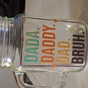 Hand Crafted Glass Mason Jar with Multicolor Text